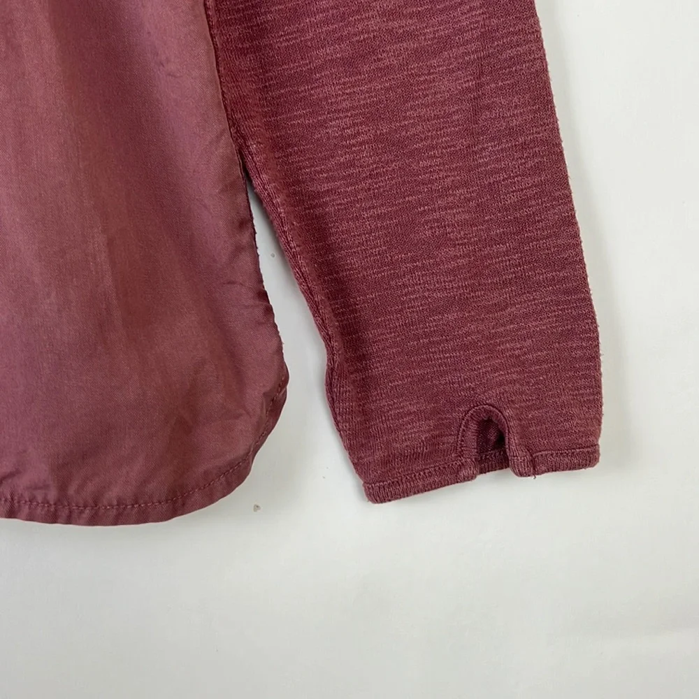PRANA women’s Hensley Henley brandy red organic cotton long sleeve top M - Picture 5 of 10